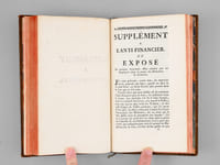L'Anti-Financier ou Relevé de quelques-unes des malversations dont se rendent journellement coupables les Fermiers Généraux, & des vexations qu'ils commettent dans les Provinces. Servant de Réfutation d'un écrit intitulé : Lettre servant de Réponse aux Remontrances du Parlement de Bordeaux ; précédée d'une Epître au Parlement de France, accompagnée de Notes Historiques [ Edition originale ] [ Suivi de : ] Supplément à l'Anti-Financier [ Edition originale ] [ Suivi de : ] Le Secret des Finances divulgué [ Edition originale ]