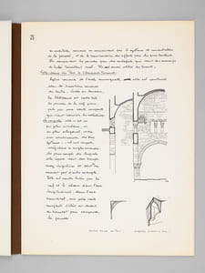 Voûtes romanes et gothiques [ Dossier manuscrit d'un élève architecte de 2e classe de l'ERAB (Ecole Régionale d'Architecture de Bordeaux) en 1962 ]