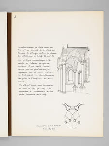 Voûtes romanes et gothiques [ Dossier manuscrit d'un élève architecte de 2e classe de l'ERAB (Ecole Régionale d'Architecture de Bordeaux) en 1962 ]