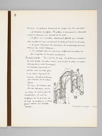 Voûtes romanes et gothiques [ Dossier manuscrit d'un élève architecte de 2e classe de l'ERAB (Ecole Régionale d'Architecture de Bordeaux) en 1962 ]