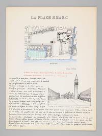 Venise [ Place Saint-Marc ; Eglise Santa Maria della Salute - Dossier manuscrit d'un élève architecte de 2e classe de l'ERAB (Ecole Régionale d'Architecture de Bordeaux) en 1962 ]