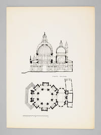 Venise [ Place Saint-Marc ; Eglise Santa Maria della Salute - Dossier manuscrit d'un élève architecte de 2e classe de l'ERAB (Ecole Régionale d'Architecture de Bordeaux) en 1962 ]