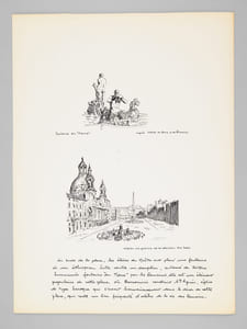 Les places de Rome [ Place du Capitole - Place Navone - Place du Peuple - Dossier manuscrit d'un élève architecte de 2e classe de l'ERAB (Ecole Régionale d'Architecture de Bordeaux) en 1962 ]