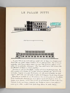 Le Palais Pitti [ Florence - Dossier manuscrit d'un élève architecte de 2e classe de l'ERAB (Ecole Régionale d'Architecture de Bordeaux) en 1962 ]