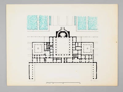 Le Palais Pitti [ Florence - Dossier manuscrit d'un élève architecte de 2e classe de l'ERAB (Ecole Régionale d'Architecture de Bordeaux) en 1962 ]