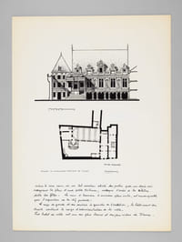 Deux édifices publics [ Hôtel de Ville de La Rochelle - Le Grand Théâtre de Bordeaux - Dossier manuscrit d'un élève architecte de 2e classe de l'ERAB (Ecole Régionale d'Architecture de Bordeaux) en 1962 ]