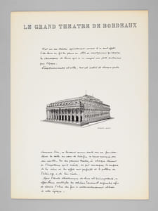 Deux édifices publics [ Hôtel de Ville de La Rochelle - Le Grand Théâtre de Bordeaux - Dossier manuscrit d'un élève architecte de 2e classe de l'ERAB (Ecole Régionale d'Architecture de Bordeaux) en 1962 ]