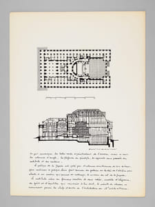 Deux édifices publics [ Hôtel de Ville de La Rochelle - Le Grand Théâtre de Bordeaux - Dossier manuscrit d'un élève architecte de 2e classe de l'ERAB (Ecole Régionale d'Architecture de Bordeaux) en 1962 ]