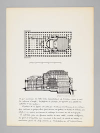 Deux édifices publics [ Hôtel de Ville de La Rochelle - Le Grand Théâtre de Bordeaux - Dossier manuscrit d'un élève architecte de 2e classe de l'ERAB (Ecole Régionale d'Architecture de Bordeaux) en 1962 ]