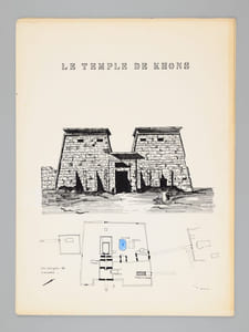 Egypte [ Le Temple de Khons - Le Temple d'Horus à Edfou - Dossier manuscrit d'un élève architecte de 2e classe de l'ERAB (Ecole Régionale d'Architecture de Bordeaux) en 1962 ]