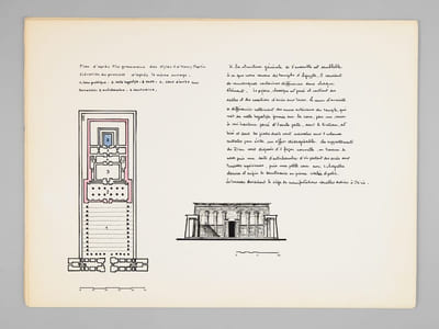 Egypte [ Le Temple de Khons - Le Temple d'Horus à Edfou - Dossier manuscrit d'un élève architecte de 2e classe de l'ERAB (Ecole Régionale d'Architecture de Bordeaux) en 1962 ]