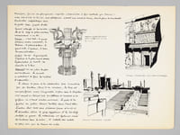 Perse - Assyrie [ La Ziggurat d'Urnammou - Persépolis - Dossier manuscrit d'un élève architecte de 2e classe de l'ERAB (Ecole Régionale d'Architecture de Bordeaux) en 1962 ]