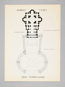 Saint Pierre de Rome [ Basilique Saint-Pierre - Dossier manuscrit d'un élève architecte de 1ère classe de l'ERAB (Ecole Régionale d'Architecture de Bordeaux) en 1961 ]