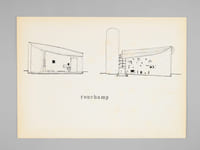 Une Eglise Contemporaine [ L'Eglise de Ronchamp - Dossier manuscrit d'un élève architecte de 1ère classe de l'ERAB (Ecole Régionale d'Architecture de Bordeaux) en 1961 ]