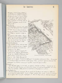 Les Tuileries et le Louvre [ Dossier manuscrit d'un élève architecte de 1ère classe de l'ERAB (Ecole Régionale d'Architecture de Bordeaux) en 1961 ]