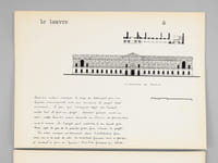 Les Tuileries et le Louvre [ Dossier manuscrit d'un élève architecte de 1ère classe de l'ERAB (Ecole Régionale d'Architecture de Bordeaux) en 1961 ]