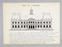 Un Château du XVIIe [ Le Château de Vaux-le Vicomte - Dossier manuscrit d'un élève architecte de 1ère classe de l'ERAB (Ecole Régionale d'Architecture de Bordeaux) en 1961 ]