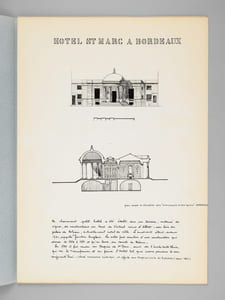 Un Château du XVIIIe [ Hôtel St Marc à Bordeaux - Dossier manuscrit d'un élève architecte de 1ère classe de l'ERAB (Ecole Régionale d'Architecture de Bordeaux) en 1961 ]