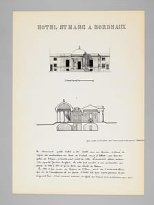 Un Château du XVIIIe [ Hôtel St Marc à Bordeaux - Dossier manuscrit d'un élève architecte de 1ère classe de l'ERAB (Ecole Régionale d'Architecture de Bordeaux) en 1961 ]