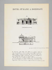 Un Château du XVIIIe [ Hôtel St Marc à Bordeaux - Dossier manuscrit d'un élève architecte de 1ère classe de l'ERAB (Ecole Régionale d'Architecture de Bordeaux) en 1961 ]