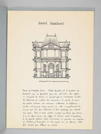 Un Hôtel du XVIIe [ Hôtel Lambert par Louis Le Vau sur l'Ile Saint-Louis à Paris - Dossier manuscrit d'un élève architecte de 1ère classe de l'ERAB (Ecole Régionale d'Architecture de Bordeaux) en 1961 ]