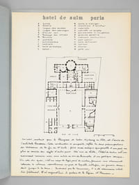 Un Hôtel du XVIIIe [ Hôtel de Salm par Rousseau rue de Lille à Paris - Dossier manuscrit d'un élève architecte de 1ère classe de l'ERAB (Ecole Régionale d'Architecture de Bordeaux) en 1961 ]
