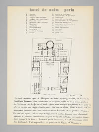 Un Hôtel du XVIIIe [ Hôtel de Salm par Rousseau rue de Lille à Paris - Dossier manuscrit d'un élève architecte de 1ère classe de l'ERAB (Ecole Régionale d'Architecture de Bordeaux) en 1961 ]