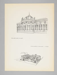 Un Hôtel du XVIIIe [ Hôtel de Salm par Rousseau rue de Lille à Paris - Dossier manuscrit d'un élève architecte de 1ère classe de l'ERAB (Ecole Régionale d'Architecture de Bordeaux) en 1961 ]