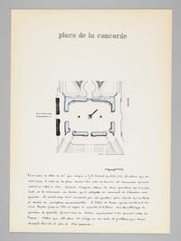 Une Place Royale à Paris [ Place de la Concorde - Dossier manuscrit d'un élève architecte de 1ère classe de l'ERAB (Ecole Régionale d'Architecture de Bordeaux) en 1961 ]