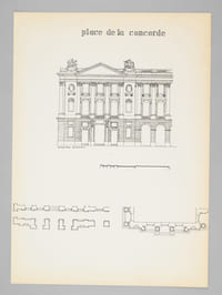 Une Place Royale à Paris [ Place de la Concorde - Dossier manuscrit d'un élève architecte de 1ère classe de l'ERAB (Ecole Régionale d'Architecture de Bordeaux) en 1961 ]