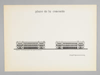 Une Place Royale à Paris [ Place de la Concorde - Dossier manuscrit d'un élève architecte de 1ère classe de l'ERAB (Ecole Régionale d'Architecture de Bordeaux) en 1961 ]