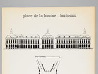 Une Place Royale en Province [ Place de la Bourse à Bordeaux - Dossier manuscrit d'un élève architecte de 1ère classe de l'ERAB (Ecole Régionale d'Architecture de Bordeaux) en 1961 ]