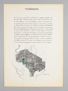 Washington [ Ville de Washington par Pierre L'Enfant - Dossier manuscrit d'un élève architecte de 1ère classe de l'ERAB (Ecole Régionale d'Architecture de Bordeaux) en 1961 ]