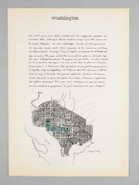 Washington [ Ville de Washington par Pierre L'Enfant - Dossier manuscrit d'un élève architecte de 1ère classe de l'ERAB (Ecole Régionale d'Architecture de Bordeaux) en 1961 ]