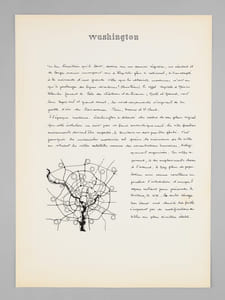 Washington [ Ville de Washington par Pierre L'Enfant - Dossier manuscrit d'un élève architecte de 1ère classe de l'ERAB (Ecole Régionale d'Architecture de Bordeaux) en 1961 ]