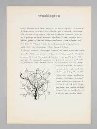 Washington [ Ville de Washington par Pierre L'Enfant - Dossier manuscrit d'un élève architecte de 1ère classe de l'ERAB (Ecole Régionale d'Architecture de Bordeaux) en 1961 ]