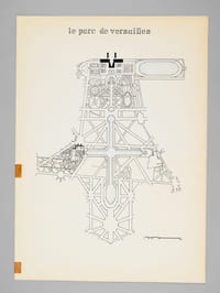 Deux Parcs [ Les Buttes Chaumont - Parc de Versailles - Dossier manuscrit d'un élève architecte de 1ère classe de l'ERAB (Ecole Régionale d'Architecture de Bordeaux) en 1961 ]