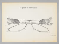 Deux Parcs [ Les Buttes Chaumont - Parc de Versailles - Dossier manuscrit d'un élève architecte de 1ère classe de l'ERAB (Ecole Régionale d'Architecture de Bordeaux) en 1961 ]