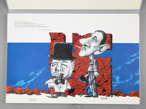De Gaulle vous Regarde [ Un des 300 exemplaires numérotés avec les 32 planches à plat sous Portefeuille ] Caricatures et dessins originaux de Jacky ...