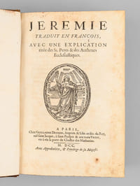 Jérémie traduit en françois avec une Explication tirée des Saints Pères & des Auteurs Ecclésiastiques [ Suivi de :] Baruch