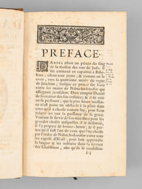 Daniel traduit en françois avec l'Explication tirée des Saints Pères & des Auteurs Ecclésiastiques
