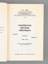Conférences, Discours, Chroniques (Sociologie Spiritualité Littérature) 1935 à 1973 [ Edition originale ]
