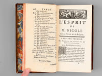 L'Esprit de M. Nicole, ou Instructions Sur les Vérités de la Religion, tirées des Ouvrages de ce Grand Théologien, tant sur les Dogmes de la Foi & les Mystères, que sur la Morale ; et distribuées selon l'ordre des matières de la Doctrine Chrétienne