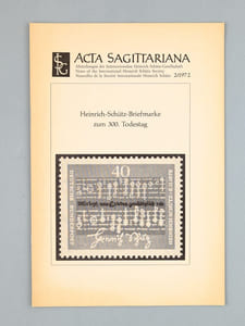 Acta Sagittariana , news of the International Heinrich Schutz-Gesellschaft - set of 24 issues , 1963 n.1 to 1/1973