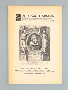 Acta Sagittariana , news of the International Heinrich Schutz-Gesellschaft - set of 24 issues , 1963 n.1 to 1/1973