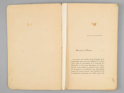 Commission des Monuments et Documents Historiques de la Gironde. Rapport présenté à Monsieur le Baron Sers. Préfet de la Gironde, le 21 août 1841 [ Edition originale ]