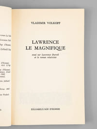 Lawrence Le Magnifique. Essai sur Lawrence Durrell et le roman relativiste [ Livre signé par l'auteur ]