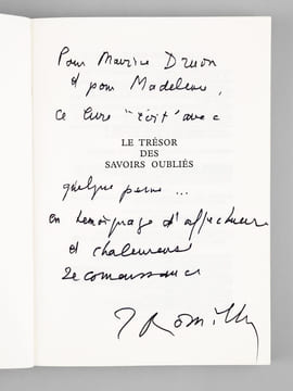 Le Trésor des savoirs oubliés [ Livre signé par l'auteur ]. de Romilly, Jacqueline (1913-2010)