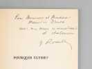 Pourquoi Ulysse ? [ Livre signé par l'auteur ]. de Romilly, Jacqueline (1913-2010)