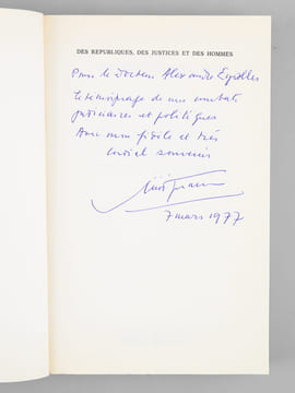 Des Républiques, des Justices et des Hommes. Mémoires [ Livre dédicacé par l'auteur ]. TIXIER VIGNANCOUR, Jean-Louis
